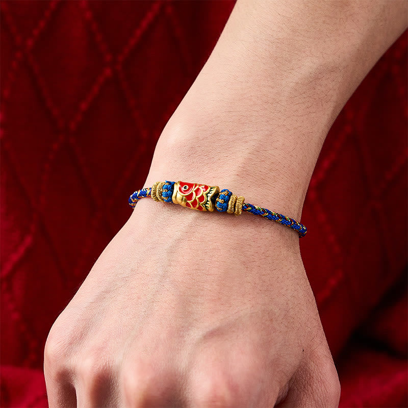 Buddha Stones Koi Fish Luck Hand-Woven String Bracelet - image 18