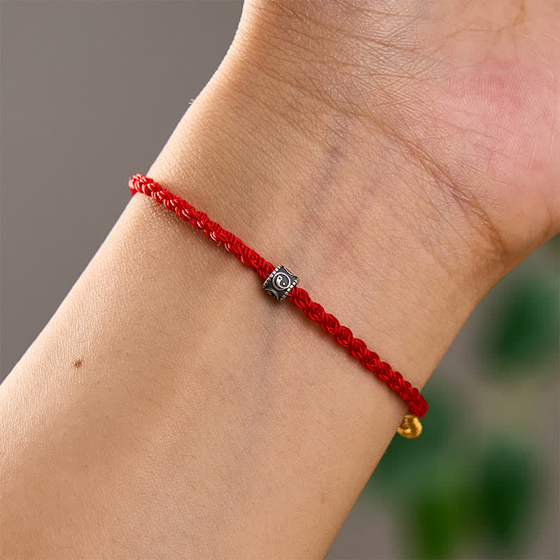Buddha Stones Black Red String Yin Yang Protection Hand-Woven Minimalist Bracelet - image 4