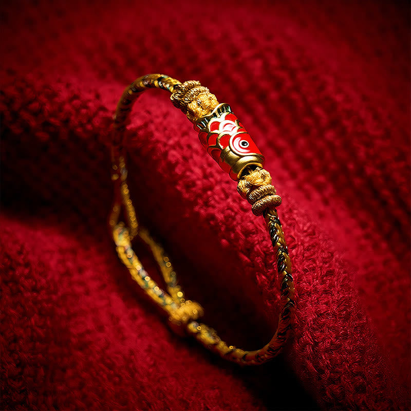 Buddha Stones Koi Fish Luck Hand-Woven String Bracelet - image 20