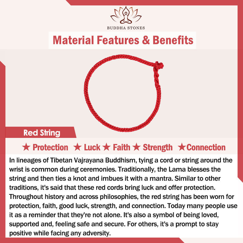Buddha Stones Red String Jade Luck Fortune Knot Braided Couple Bracelet Bracelet BS 18