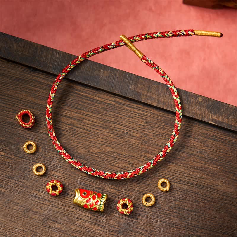 Buddha Stones Koi Fish Luck Hand-Woven String Bracelet - image 14