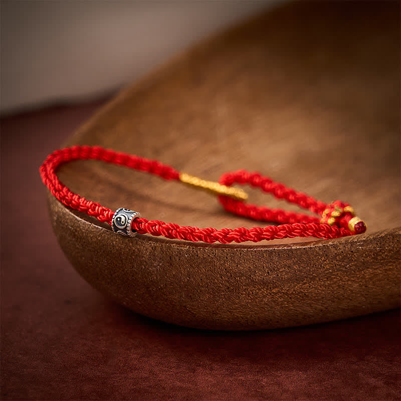 Buddha Stones Black Red String Yin Yang Protection Hand-Woven Minimalist Bracelet - image 3