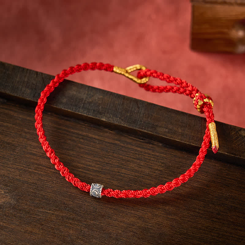 Buddha Stones Black Red String Yin Yang Protection Hand-Woven Minimalist Bracelet - image 1
