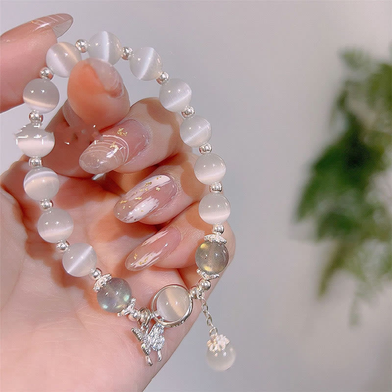 Buddha Stones "Sending Luck and Inner Peace" Cat's Eye Butterfly Bracelet Includes Gift Message Card - image 5