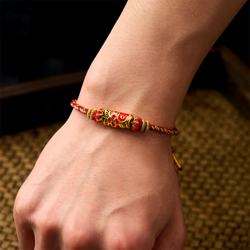 Buddha Stones Koi Fish Luck Hand-Woven String Bracelet - image 15