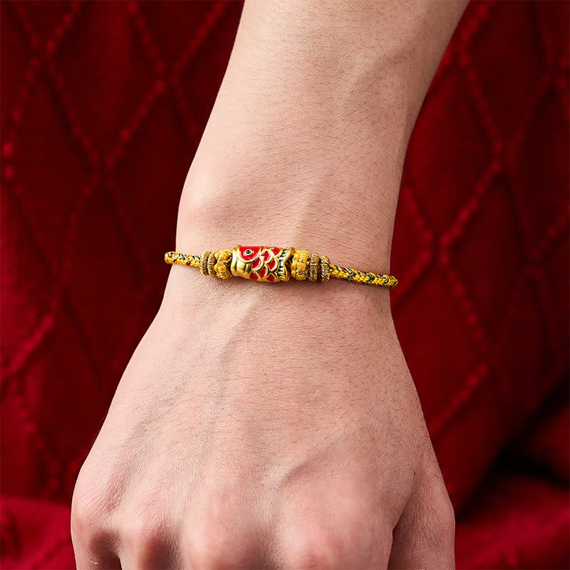 Buddha Stones Koi Fish Luck Hand-Woven String Bracelet - image 21