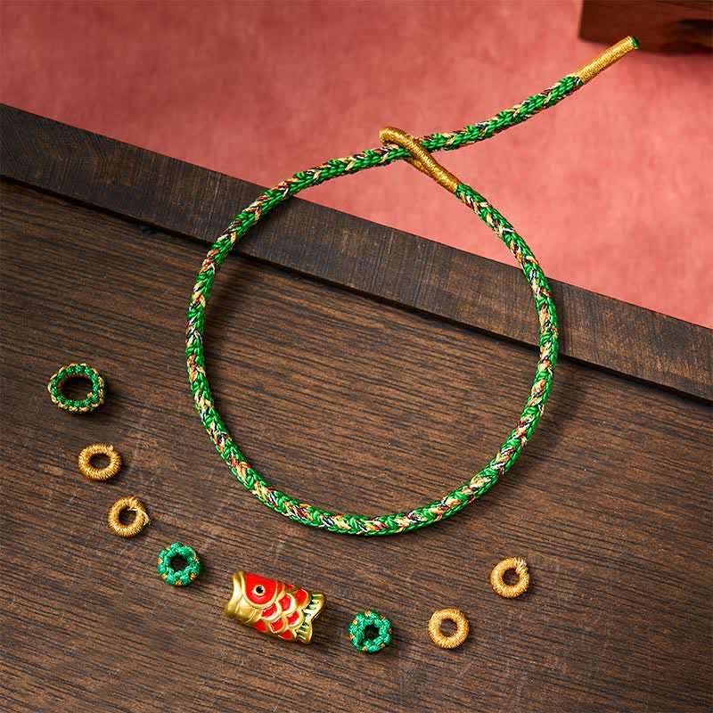 Buddha Stones Koi Fish Luck Hand-Woven String Bracelet - image 7