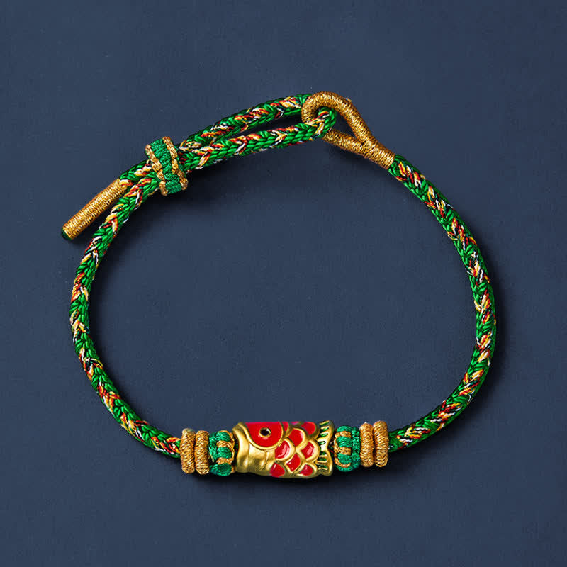 Buddha Stones Koi Fish Luck Hand-Woven String Bracelet - image 2