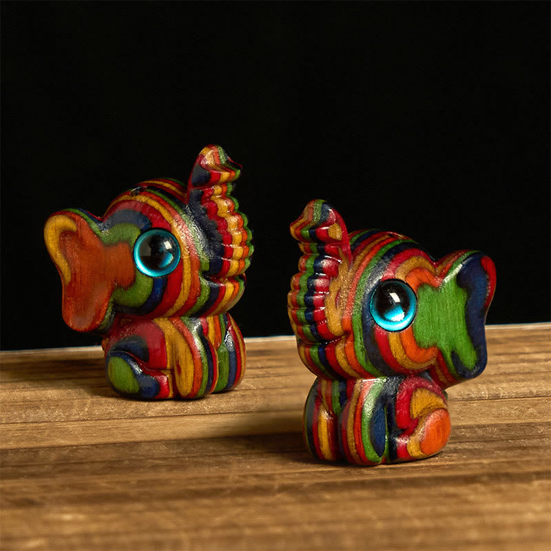 Buddha Stones "Hoping for Strength and Good Fortune" 2Pcs Mini Elephant Includes Gift Message Card - image 1