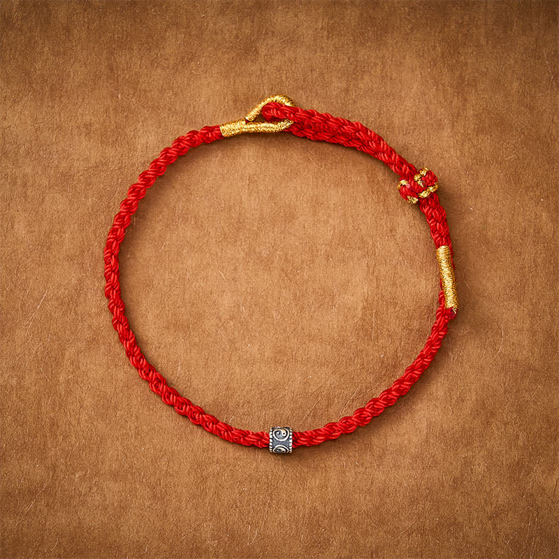 Buddha Stones Black Red String Yin Yang Protection Hand-Woven Minimalist Bracelet - image 2