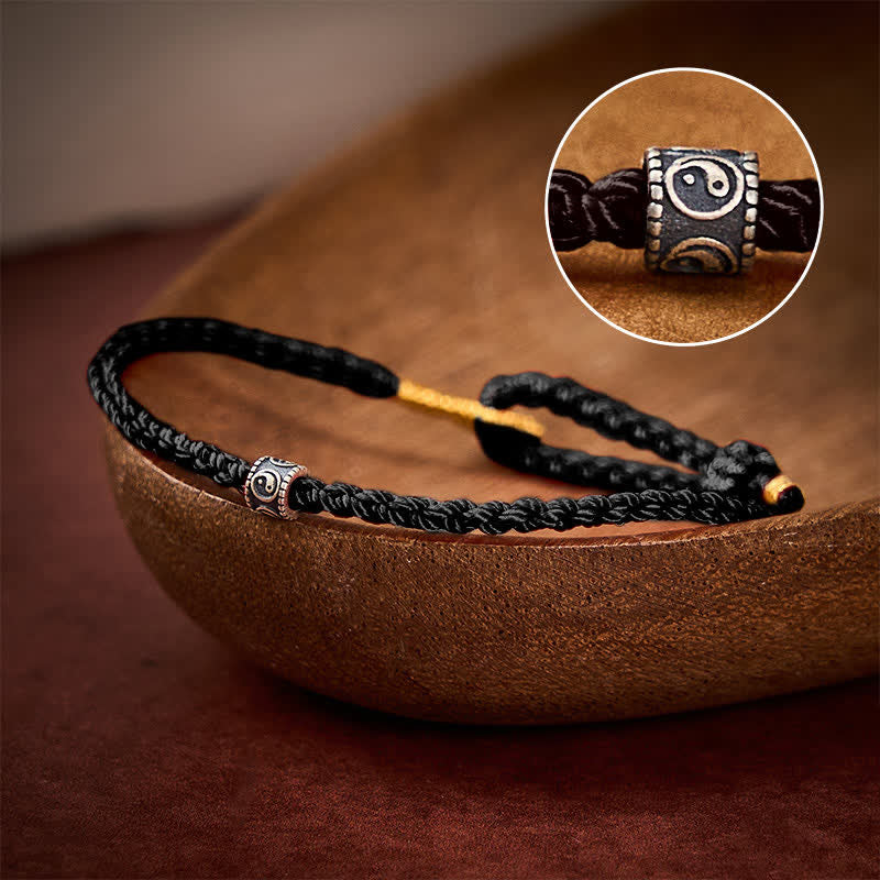 Buddha Stones Black Red String Yin Yang Protection Hand-Woven Minimalist Bracelet - Black - Red String(Protection♥Luck) - image 11