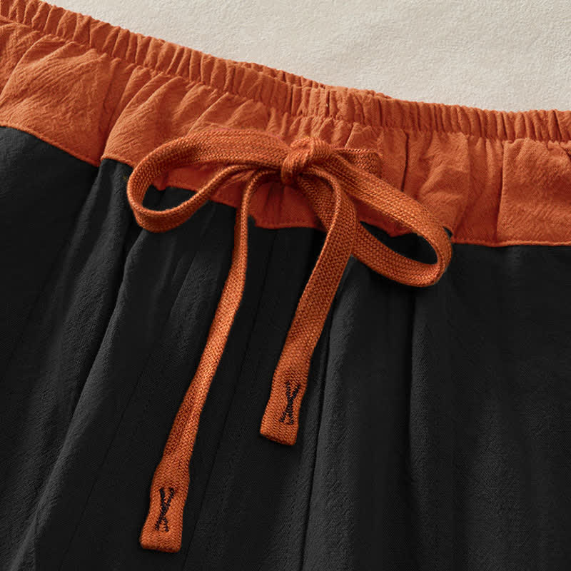 Buddha Stones Color Contrast Corduroy Cotton Women's Thermal Fleece-Lined Harem Pants With Pockets - image 43